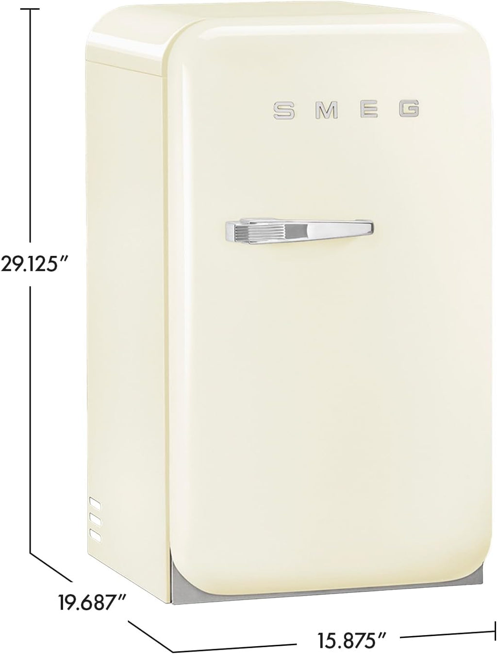 Smeg FAB5 Retro Mini Fridge – 50s Style Compact Small Refrigerator, 1.2 cu ft, Automatic Defrost, LED Lighting, Adjustable Shelves– Made in Italy – Perfect for Home, Dorm, Office, Hotel -White