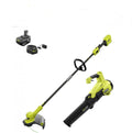RYOBI ONE+ HP 18V Brushless Cordless Battery String Trimmer and Leaf Blower Combo Kit with 4.0 Ah Battery and Charger