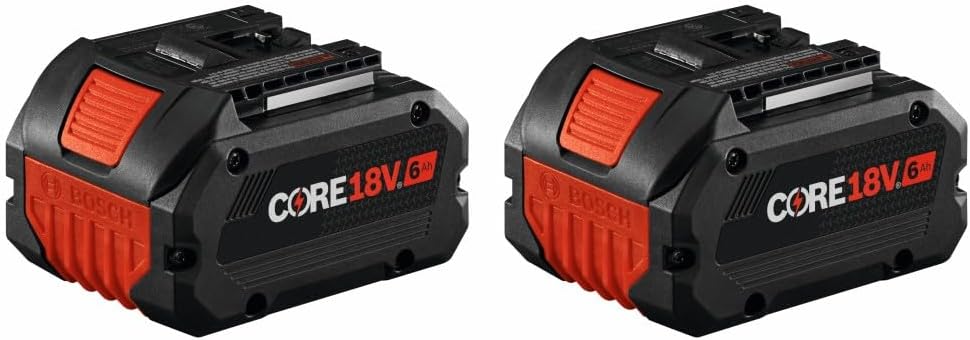Bosch GBA18V60-2PK 18V CORE18V® Lithium-Ion 6 Ah High Power Battery, 2-Pack