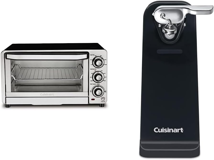 Cuisinart TOB-40N Custom Classic Toaster Oven Broiler, 17 Inch, Black & CCO-50BKN Deluxe Electric Can Opener, Black