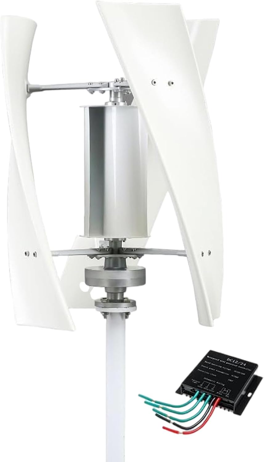 3000W Wind Turbine Generator Kit - 12V/24V Vertical Wind Power System with Charge Controller, 3-Phase AC Permanent Magnet Generator for Home, RV, Boat & Marine Energy Solutions