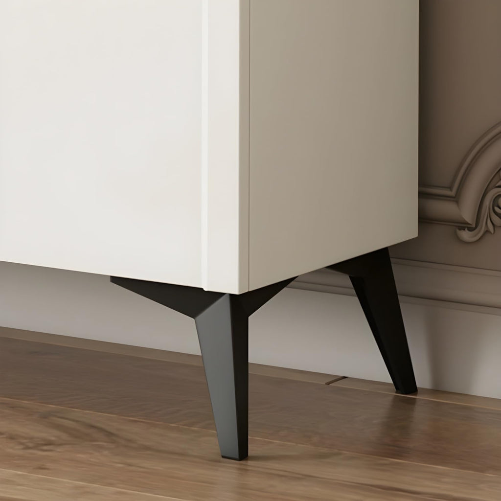 LITFAD Wood Buffet Sideboard Floor Freestanding Cupboard Modern Style Entrance Cabinet, Kitchen Appliance Storage Cabinets, Living Room Storage Cabinet - White 23.5' L x 13.5' W x 39.5' H