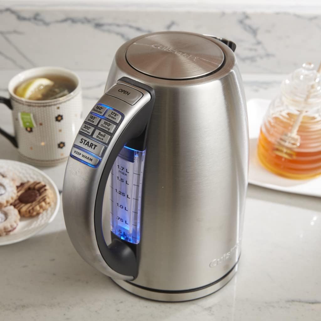 Cuisinart 1.7-Liter Stainless Steel Cordless Electric Kettle with 6 Preset Temperatures & Cuisinart SCO-60 Deluxe Electric Can Opener, Quality-Engineered Motor System