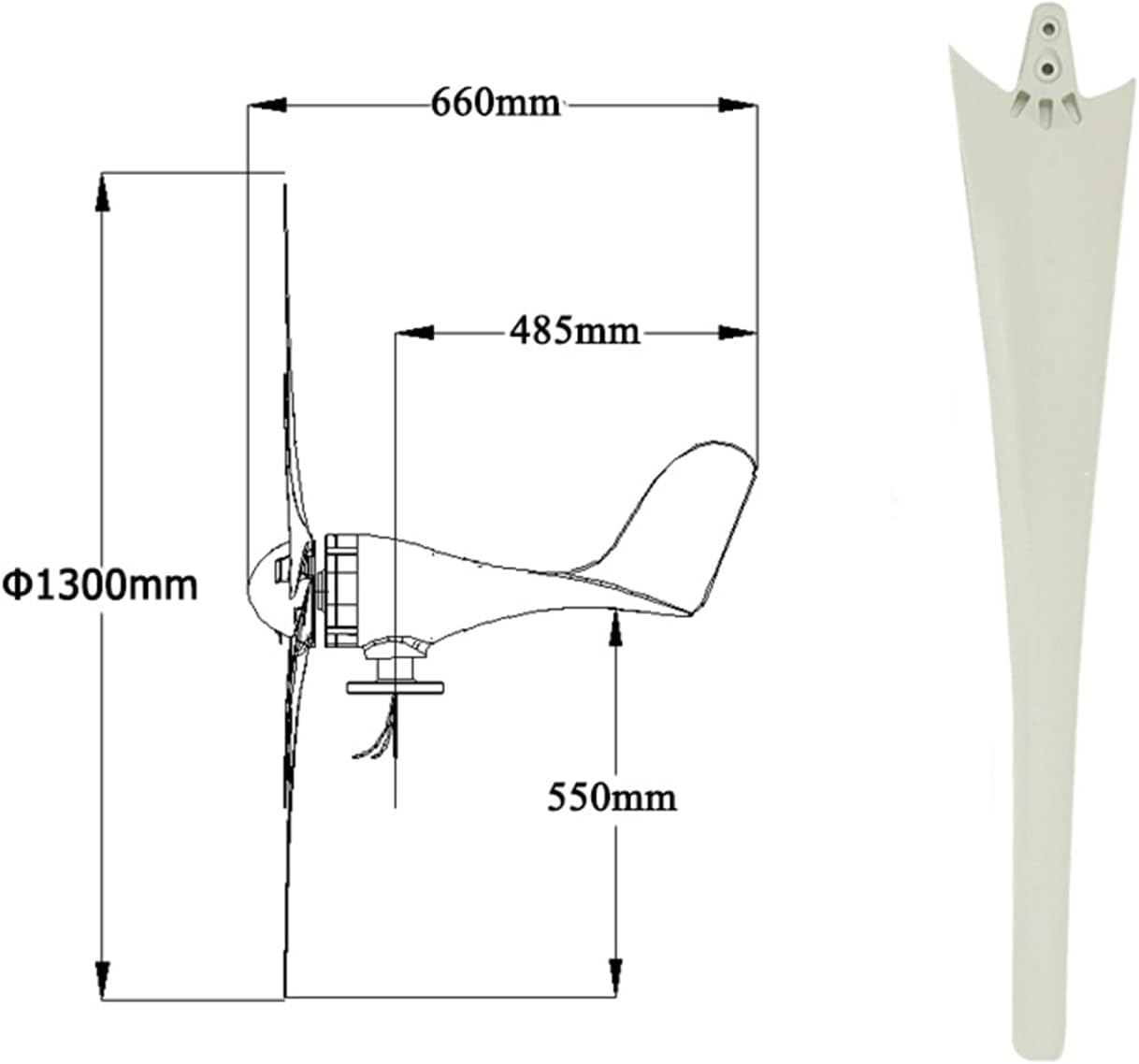 3000W Wind Turbine Generator,12V-220V 6 Blades Portable Windmills Renewable Energy with Mpptcharge Controller Windmills RV Yacht Farm for Home Use,12v