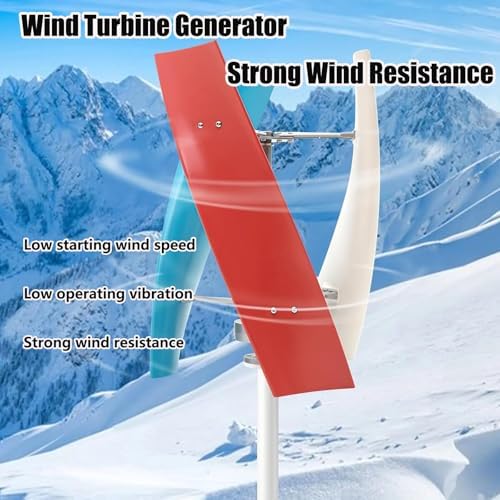 1000W Vertical Wind Turbine Generator Kit for Home & Street Lighting, 12V/24V/48V/220V AC, Low Speed Start, Complete with Controller, Renewable Energy Power Solution