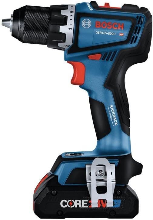 BOSCH GSR18V-800CB24 18V Brushless Connected-Ready 1/2 In. Drill/Driver Kit with (2) CORE18V® 4 Ah Advanced Power Batteries