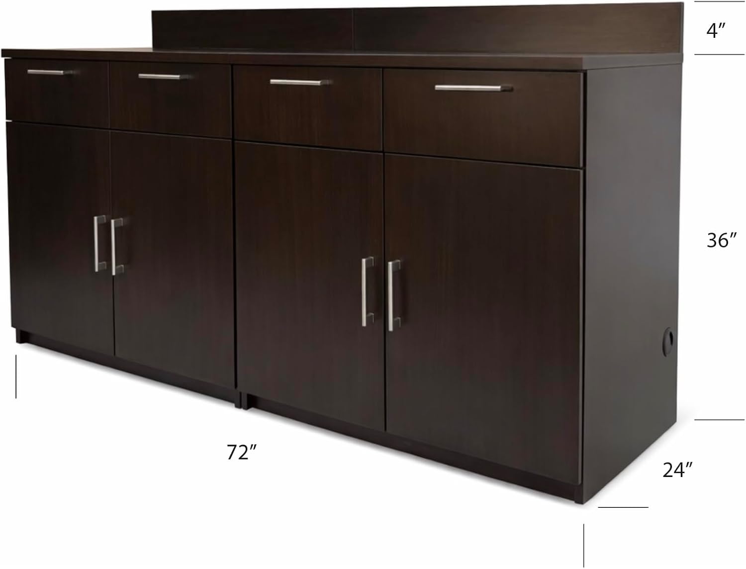 BREAKtime 2-Door Office Storage Cabinet for Breakroom, Commercial Coffee Station Cabinet, Fully Assembled, 72' W x 24' D x 36' H, Appliances Not Included