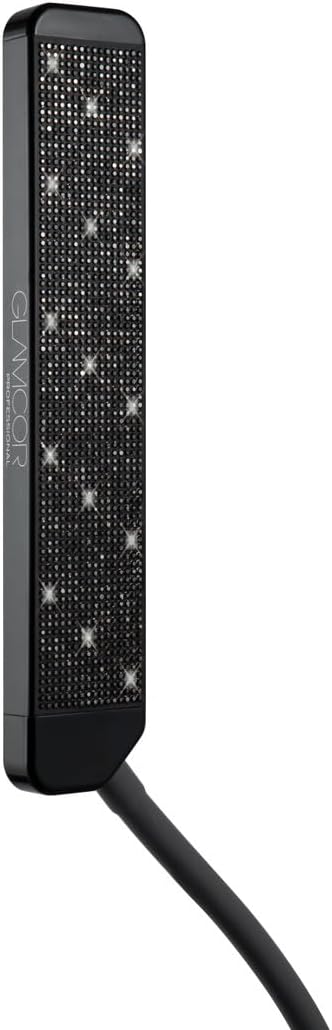 GLAMCOR Elite X Portable LED Lighting Kit for Eyelash Extension, Esthetician, Makeup, Filming & Photography | 5600K Five-Stage Dimming Daylight, with Travel Bag & Tripod (Black w/Black Sparkle)