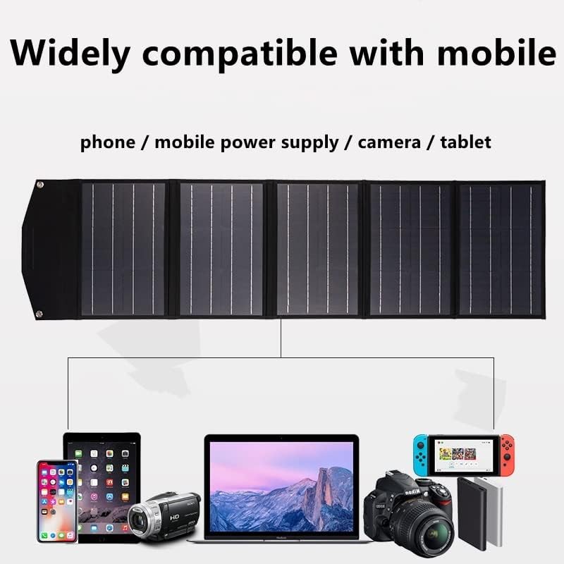 60W/80W/100W Portable Solar Panel(Dual 5v USB with 18v DC Output) Monocrystalline Solar Charger Foldable Solar Panel Bag for Laptop, Portable Generator, 12v Car, Boat, RV Battery etc.(80W)
