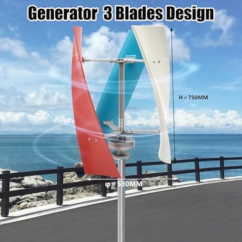 1000W Vertical Wind Turbine Generator Kit for Home & Street Lighting, 12V/24V/48V/220V AC, Low Speed Start, Complete with Controller, Renewable Energy Power Solution