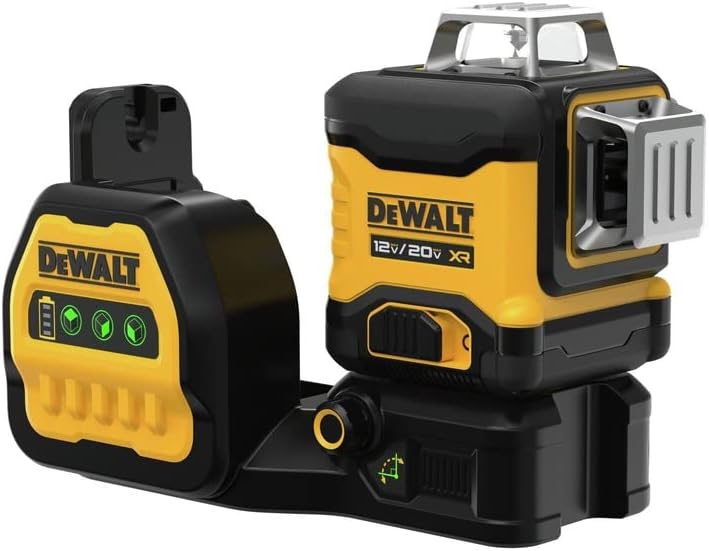 DEWALT 20V/12V MAX Laser Level Kit, 3 x 360, Green (DCLE34030G), Color Yellow