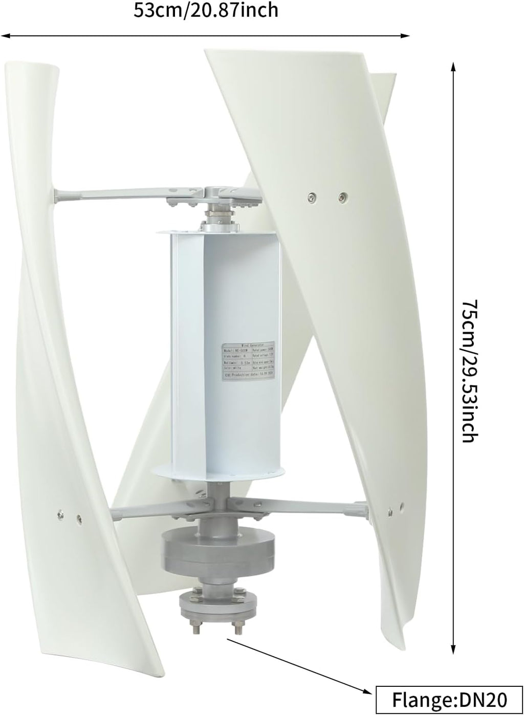 Wind Turbine Generator Kit, 100W 12V Vertical Axis Wind Turbine Generator w/Controller & Winds-Assisted Wheel, 3 Blades Winds Power Generators Permanent Magnet Generators for Boats, Gazebos, Home, RV