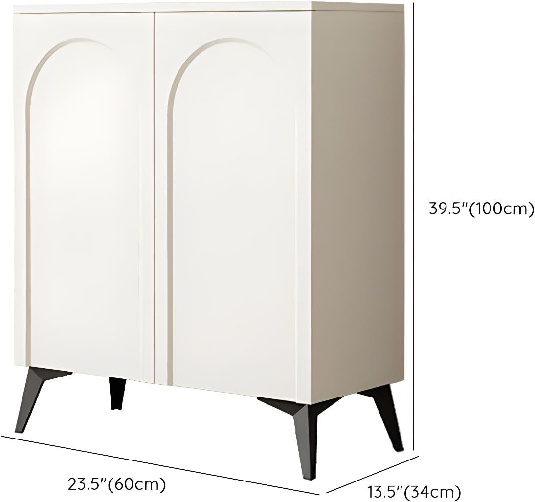 LITFAD Wood Buffet Sideboard Floor Freestanding Cupboard Modern Style Entrance Cabinet, Kitchen Appliance Storage Cabinets, Living Room Storage Cabinet - White 23.5' L x 13.5' W x 39.5' H