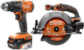 RIDGID 18V Hammer Drill and Circular Saw Kit with (1) 2.0 Ah, (1) 4.0 Ah Batteries & Charger