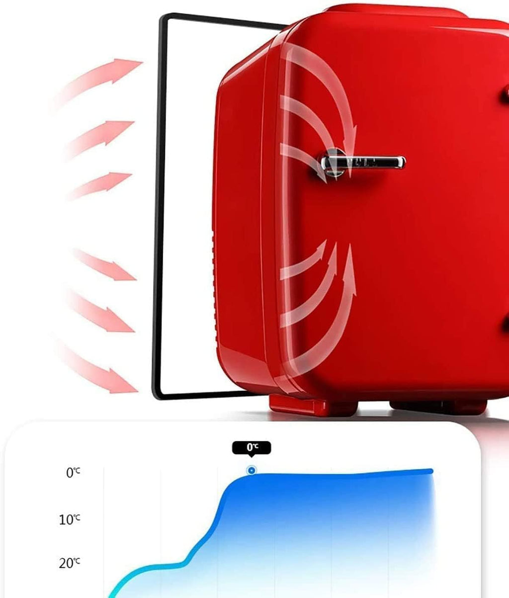 Portable Mini Fridge with 4L Electric Cooler and Warmer: AC/DC Thermoelectric System for Skincare, Food, Bedroom