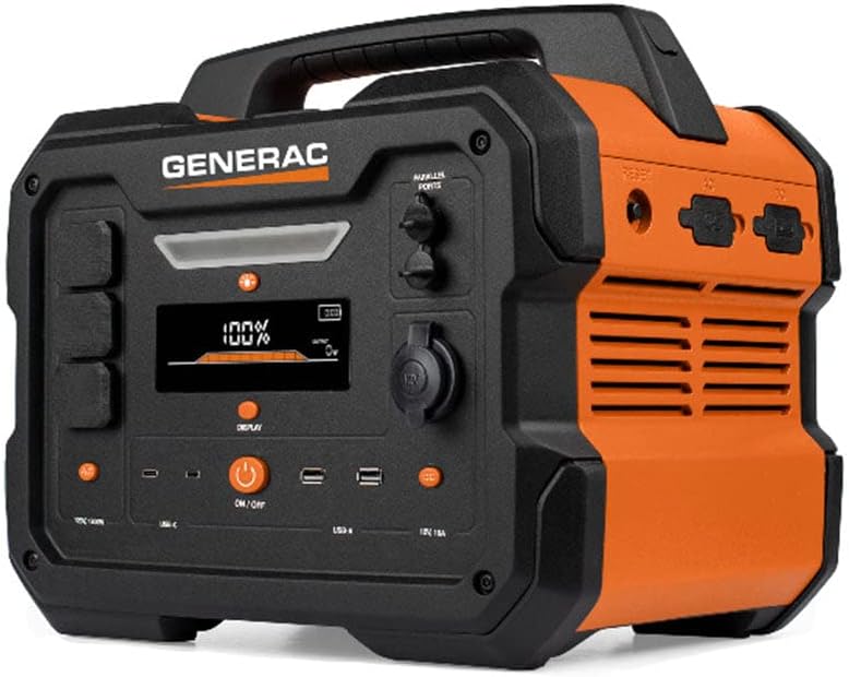 Generac GB1000 1086Wh Portable Power Station with Generac GS100 100-Watt Solar Panel