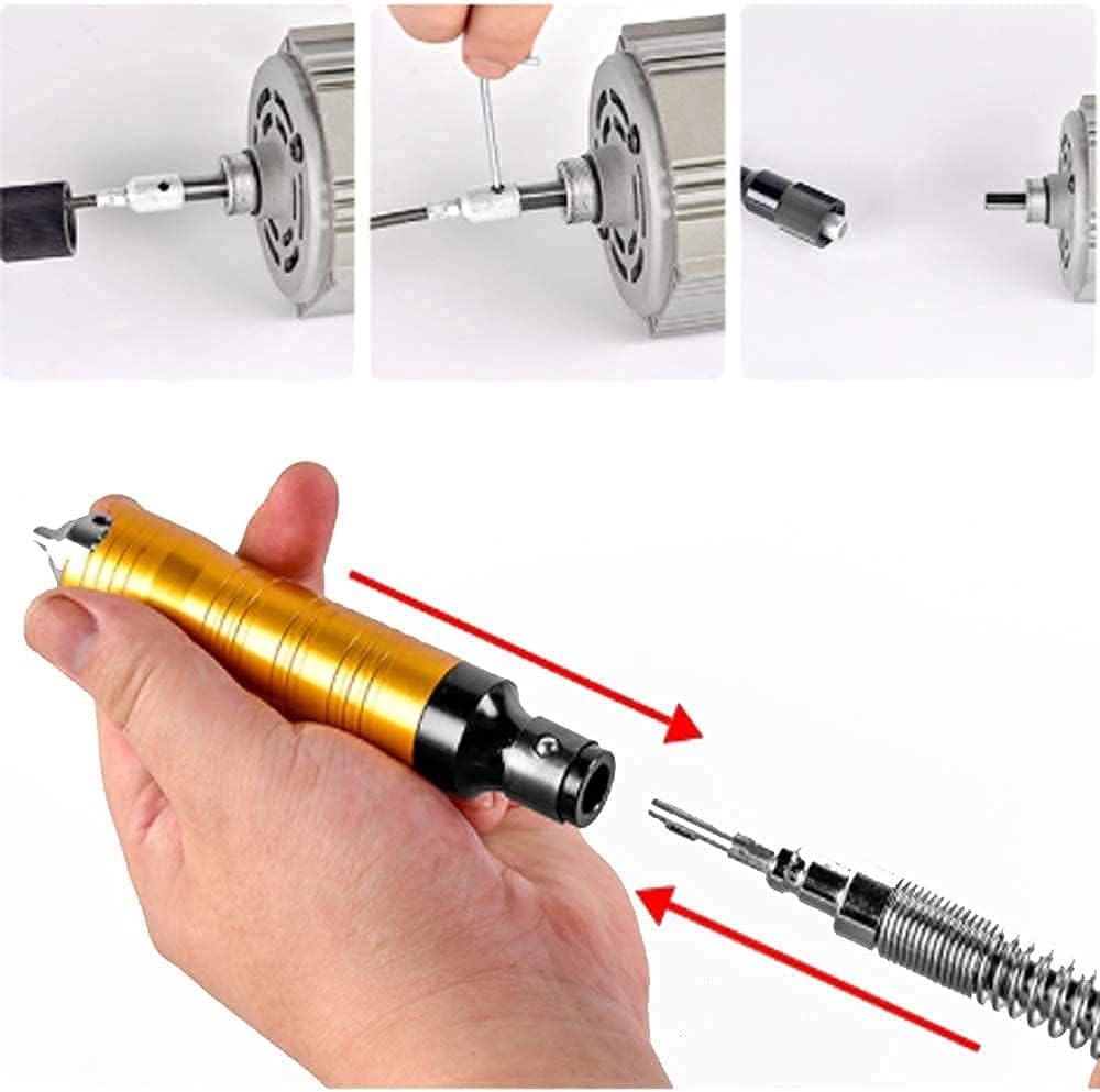 380W Rotary Tool Flex Shaft Hanging Grinder Machine Carver Electric Multi-function Metalworking Tools Repair Kit, Foot Pedal Control, Metal Flexible Shaft, 23000 RPM