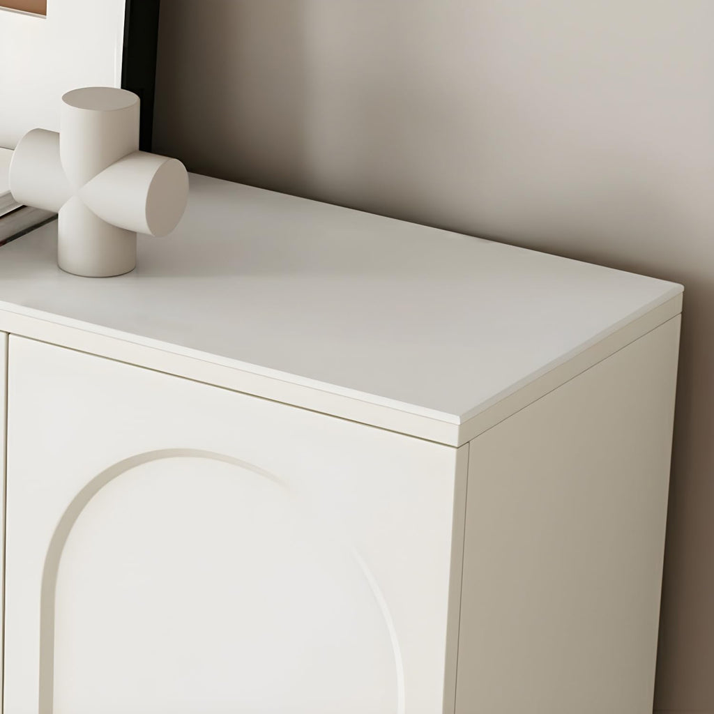 LITFAD Wood Buffet Sideboard Floor Freestanding Cupboard Modern Style Entrance Cabinet, Kitchen Appliance Storage Cabinets, Living Room Storage Cabinet - White 23.5' L x 13.5' W x 39.5' H