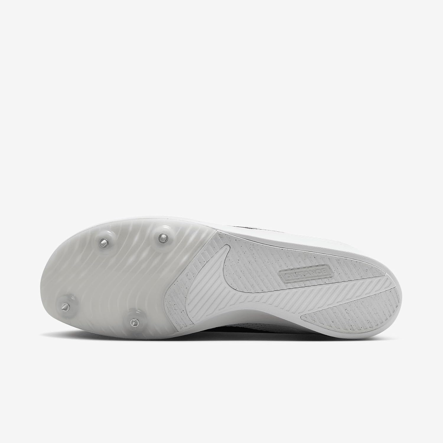 Nike Zoom Rival Distance Track & Field Distance Spikes, White/Black-Metallic Silver, 7