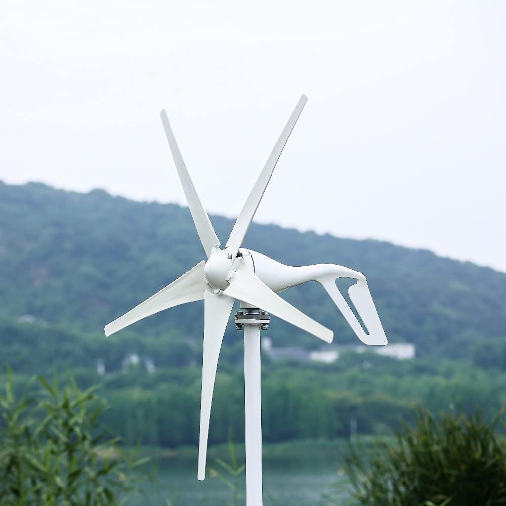 Wind Turbine Generator Kit 3000W with 5 Blade Vertical Axis Wind Generator Kit with Controller for Marine Home Garden Boat Marine Street Lighting System,12v