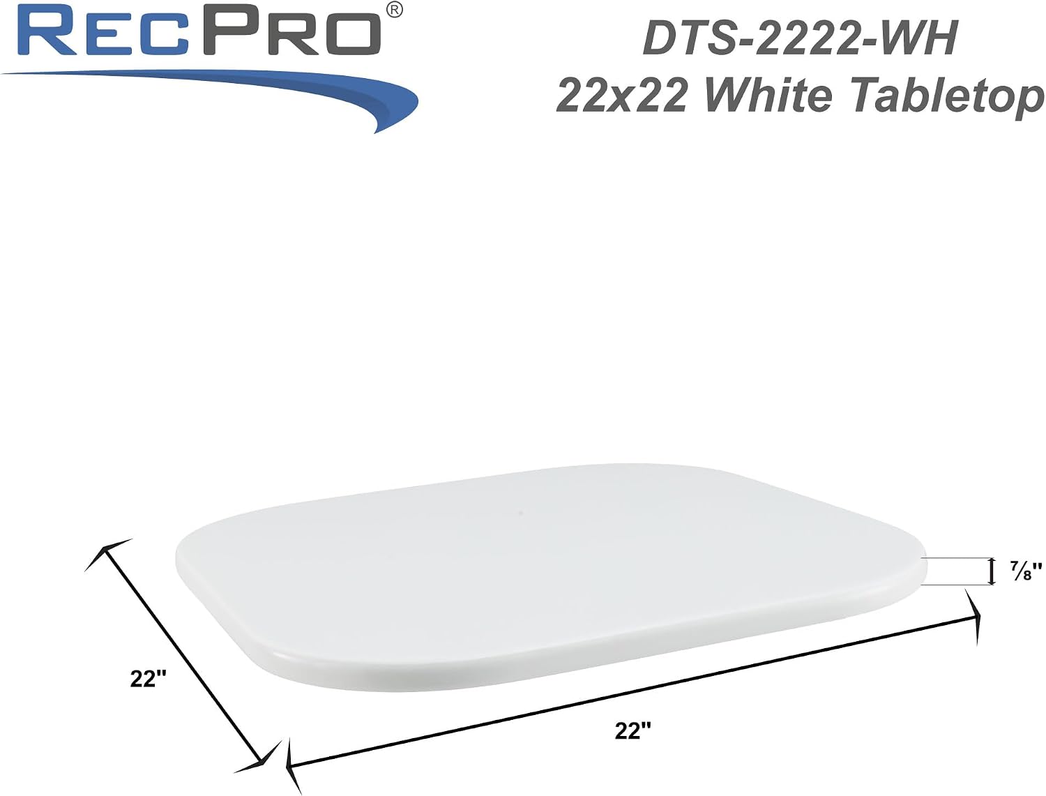 RecPro 22' x 22' RV Solid Surface Table Top | Fits Lagun System