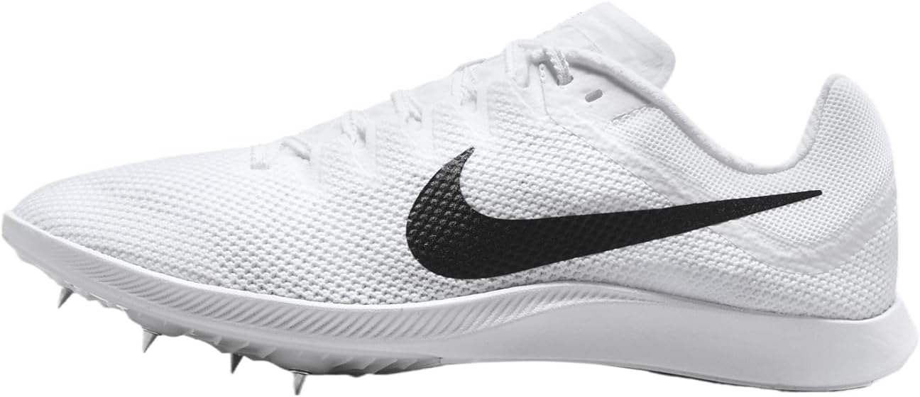 Nike Zoom Rival Distance Track & Field Distance Spikes, White/Black-Metallic Silver, 7