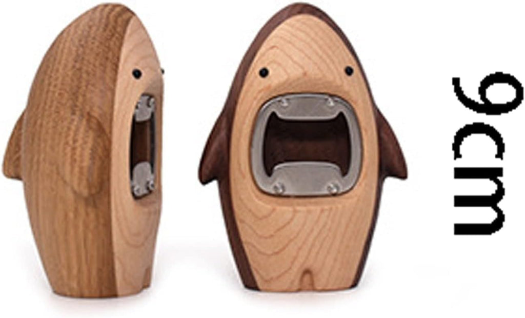 Shark-shaped bottle opener, wooden and metal, suitable for beer cans, cola, bartenders, kitchens, wine utensils, interesting gifts