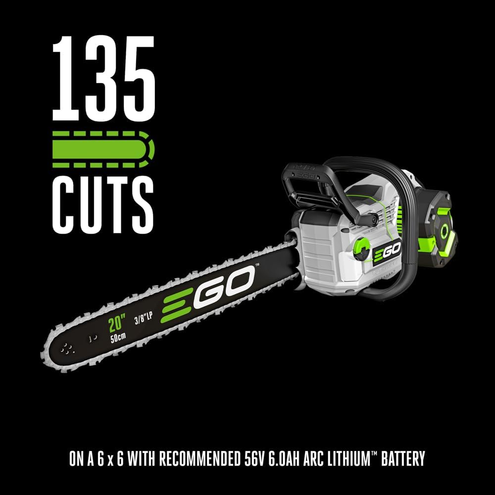 EGO POWER+ Chain Saw, 20' Battery Powered Chainsaw, Electric Cordless, Includes 56V 6.0Ah Battery and Charger – CS2005