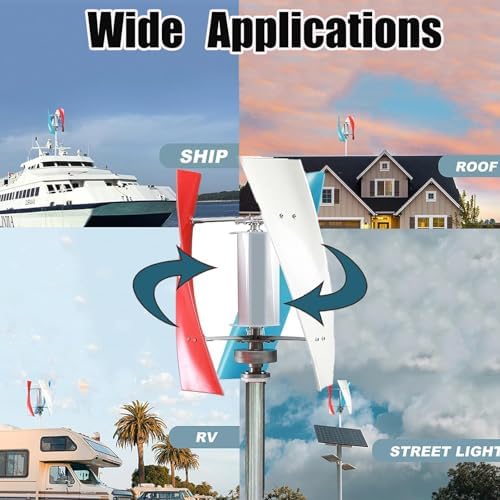 1000W Vertical Wind Turbine Generator Kit - 12V/24V/48V/220V AC, Low-Speed Start, Ideal for Home and Street Lighting, Complete with Controller for Efficient Wind Power.