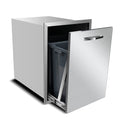 Pull-Out Double Trash Drawer 20''Wx27''Hx24''D, Built-in Trash Drawer, Outdoor Kitchen Stainless Steel Trash Bin for BBQ Island Grill Station