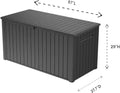 Stylish Indoor/Outdoor Storage Deck Box,Resin,Large Capacity, Weather-Resistant, Lockable lid and Side handles. (Black, 170 Gallon)