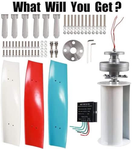1000W Vertical Wind Turbine Generator Kit for Home & Street Lighting, 12V/24V/48V/220V AC, Low Speed Start, Complete with Controller, Renewable Energy Power Solution