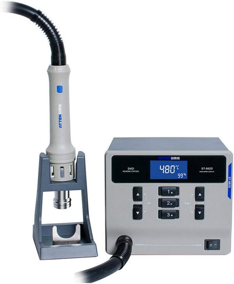 ST862D Soldering Station 1000W Intelligent Hot Air Rework Station for Phone PCB Soldering Repair Straight Wind & Cycl (220V)
