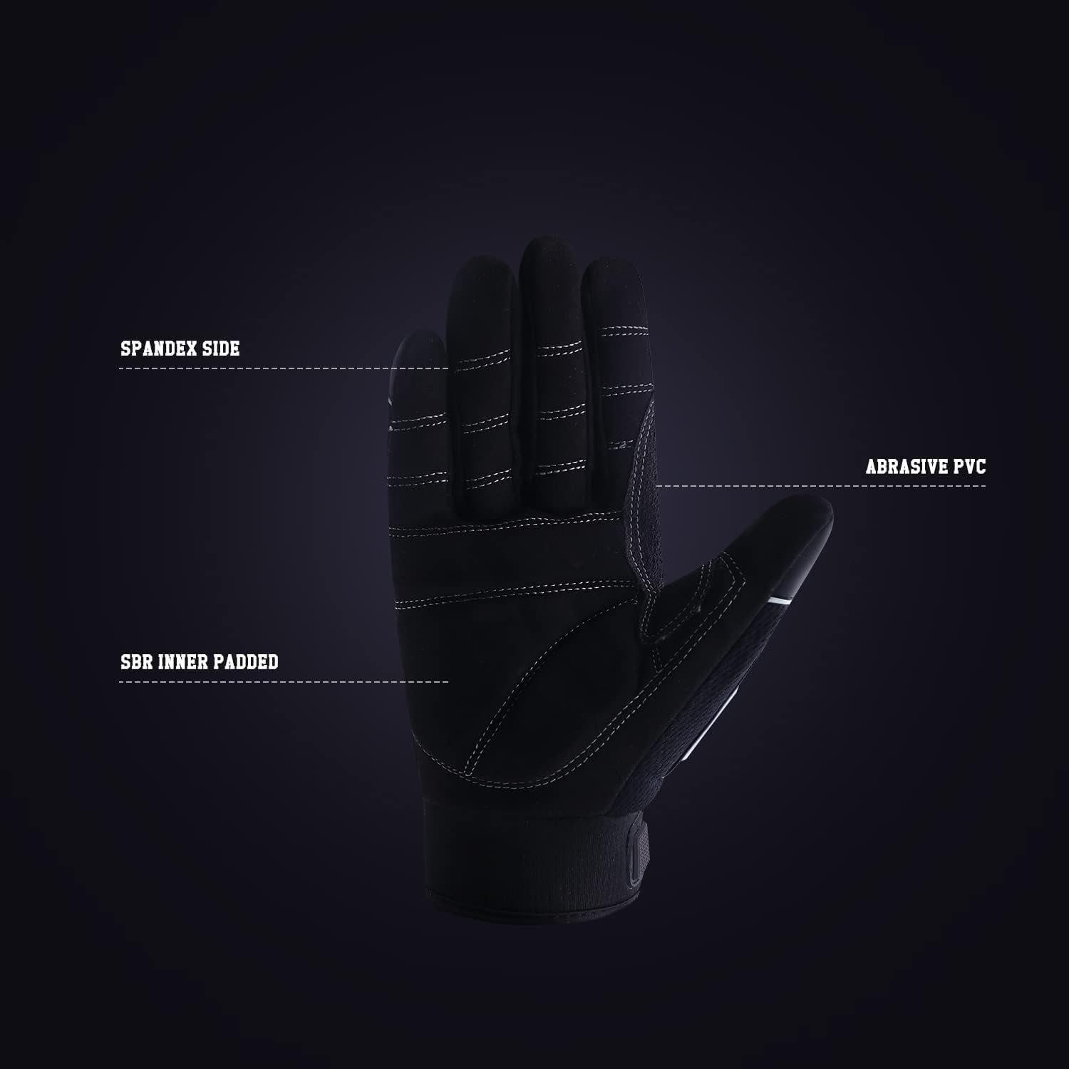 HANDLANDY HLDD Heavy Duty Work Gloves, TPR Protector Impact Gloves, Men Anti Vibration Mechanic Work Glove TouchScreen