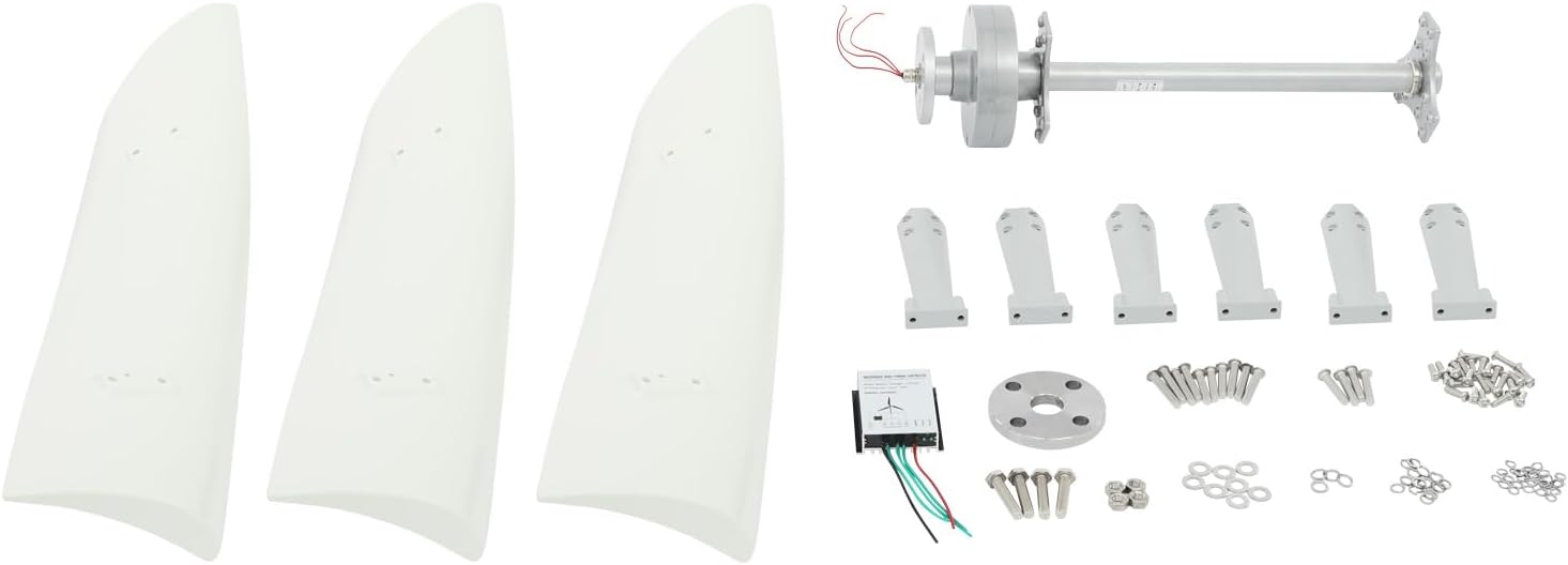 Wind Turbine Generator, 12V 100W Wind Turbine Kit, Automatic Braking Wind Power Generator with Controller & 3 Blades, Wind Power Generator Permanent Magnet Generator for Boats,Gazebos,Home,Streetlight