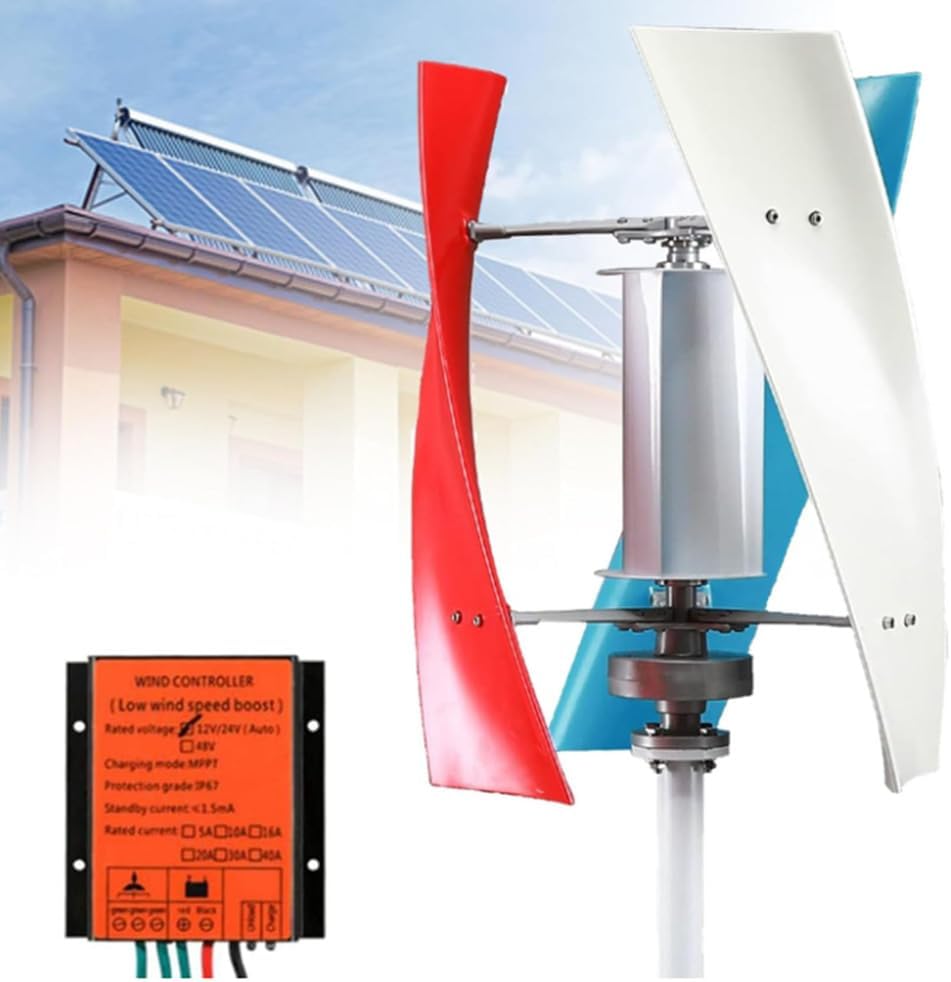 24V, 1000W Multifunctional Magnetic Levitation Turbine 12V 24V 48V Vertical Axis Wind Turbine Generator with MPPT Controller for Home Street Lighting(1000W,220V)