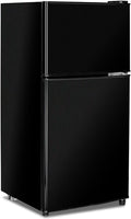 Anukis Compact Refrigerator 3.2 Cu Ft 2 Door Mini Fridge with Freezer for Apartment, Dorm, Office, Family, Basement, Garage - Black