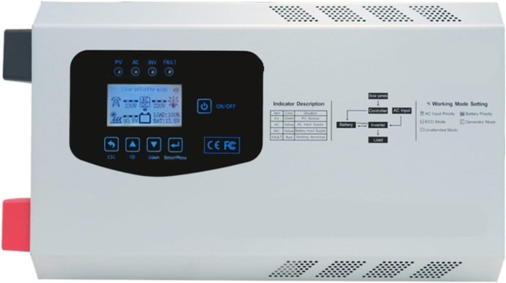 Off-Grid Reverse Control Inverter 1000W-3000W Built-in Solar Controller 12V24V to 220V(1500W-12V-60A)