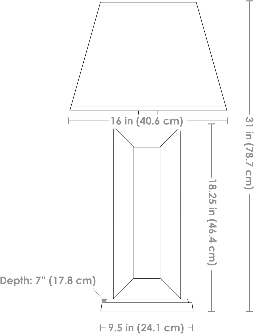 Sunnydaze 31' Slate Outdoor Side Table Lamp with Glass Bulb Protector for Ambient Lighting - Rectangular Modern Lamp for Bedroom, Living Room, or Patio Table Top