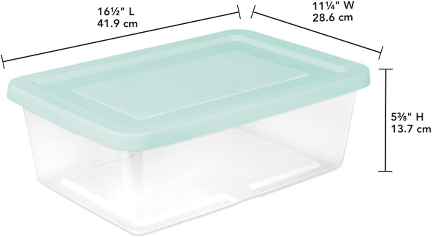 Sterilite 24 Pack Storage Boxes, Clear Plastic Stackable Containers, Lightweight Home Organizers with Snap Lids, 12 Quart, Mindful Mint