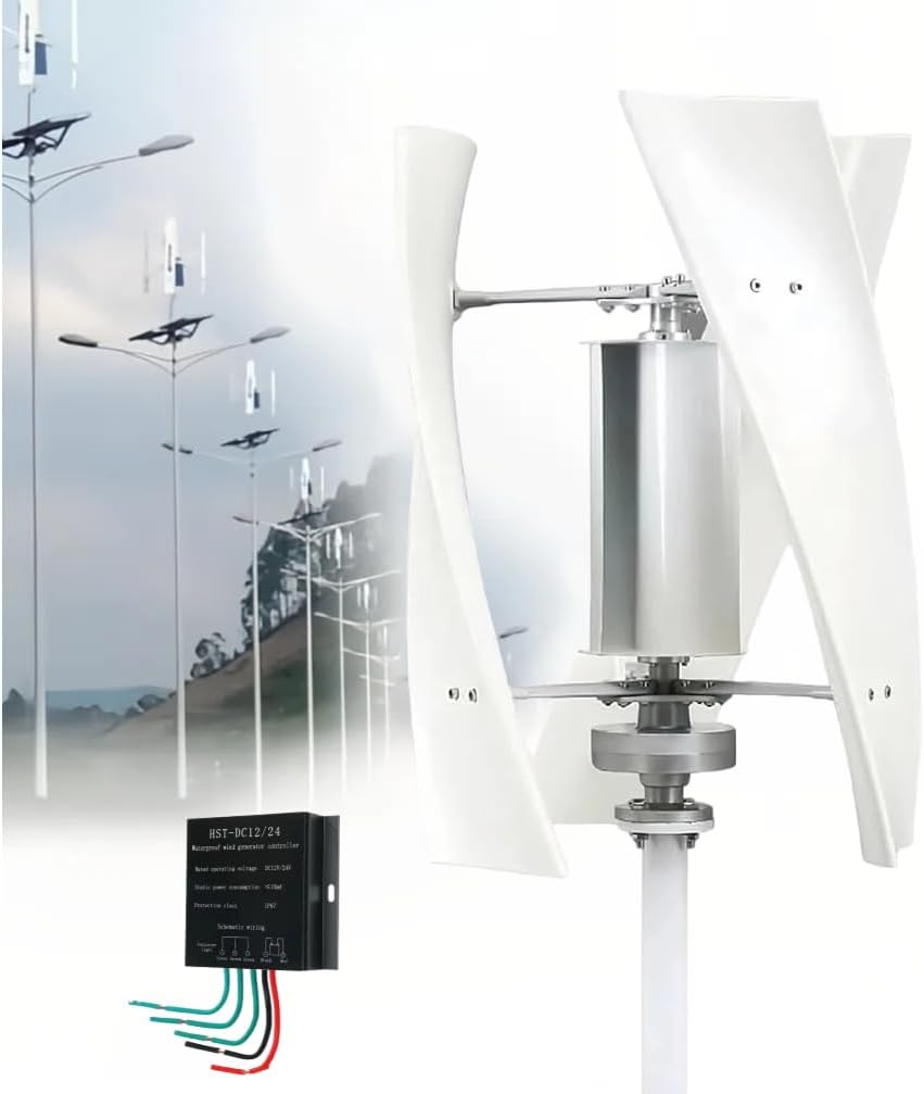 2000W Wind Turbine Vertical Wind Generator Kit,12V/24V/48V Wind Power Generator,High Efficiency Wind Turbine Generator, with Controller, for Hybrid Solar Wind System (48)