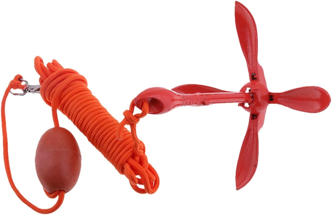 Anchors Red Universal Folding Grapnel Boat Anchors Kit for Kayaks Canoes Paddle Boards Stainless Stee 3.3lb/1.5kg for Boat Yacht Kayak