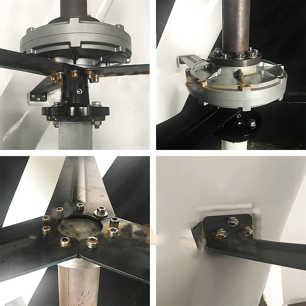 Wind Turbine Generator Kit with 3-Blade, Vertical Wind Power Turbine Generator Kit with Full Set of Equipment, Power Producer Equipment, Wind Power Generator for Marine, RV, Home,3000w 48v 2m