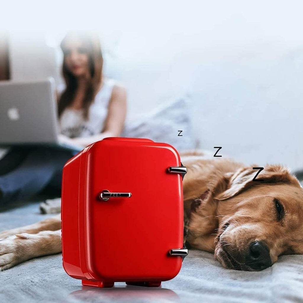Portable Mini Fridge with 4L Electric Cooler and Warmer: AC/DC Thermoelectric System for Skincare, Food, Bedroom