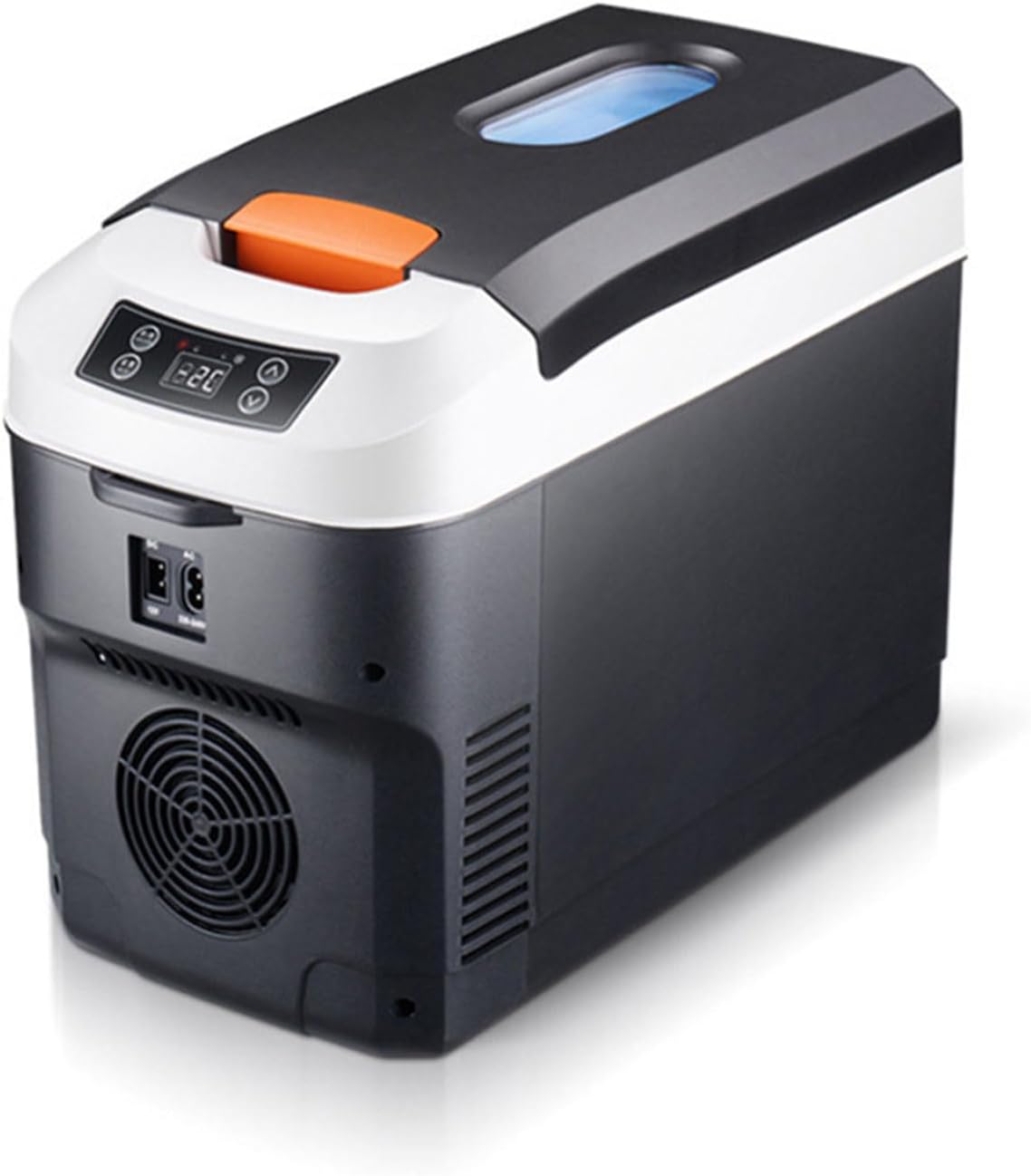 Car Refrigerator, Personal Thermoelectric Cooler/Warmer, 10 Liter Capacity, Portable Electric Car Cooler with 12/24V DC & 220V AC Small Fridge for Car, RV, and Camping Use