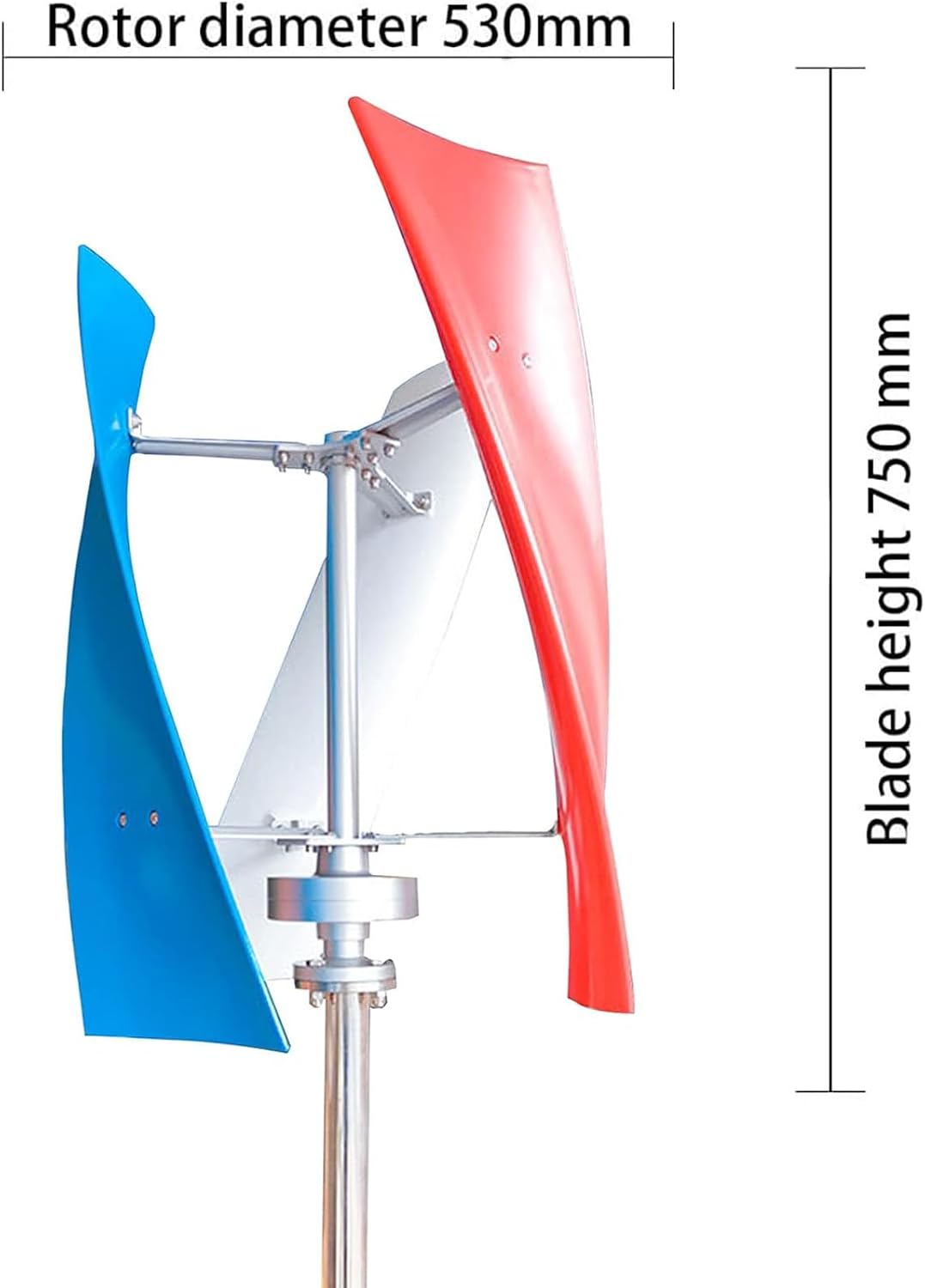 4000W Wind Turbine Generator Vertical Wind Turbine with 3 Blade and Controller Windmill Power Generator for Home Hybrid Wind Solar 24V
