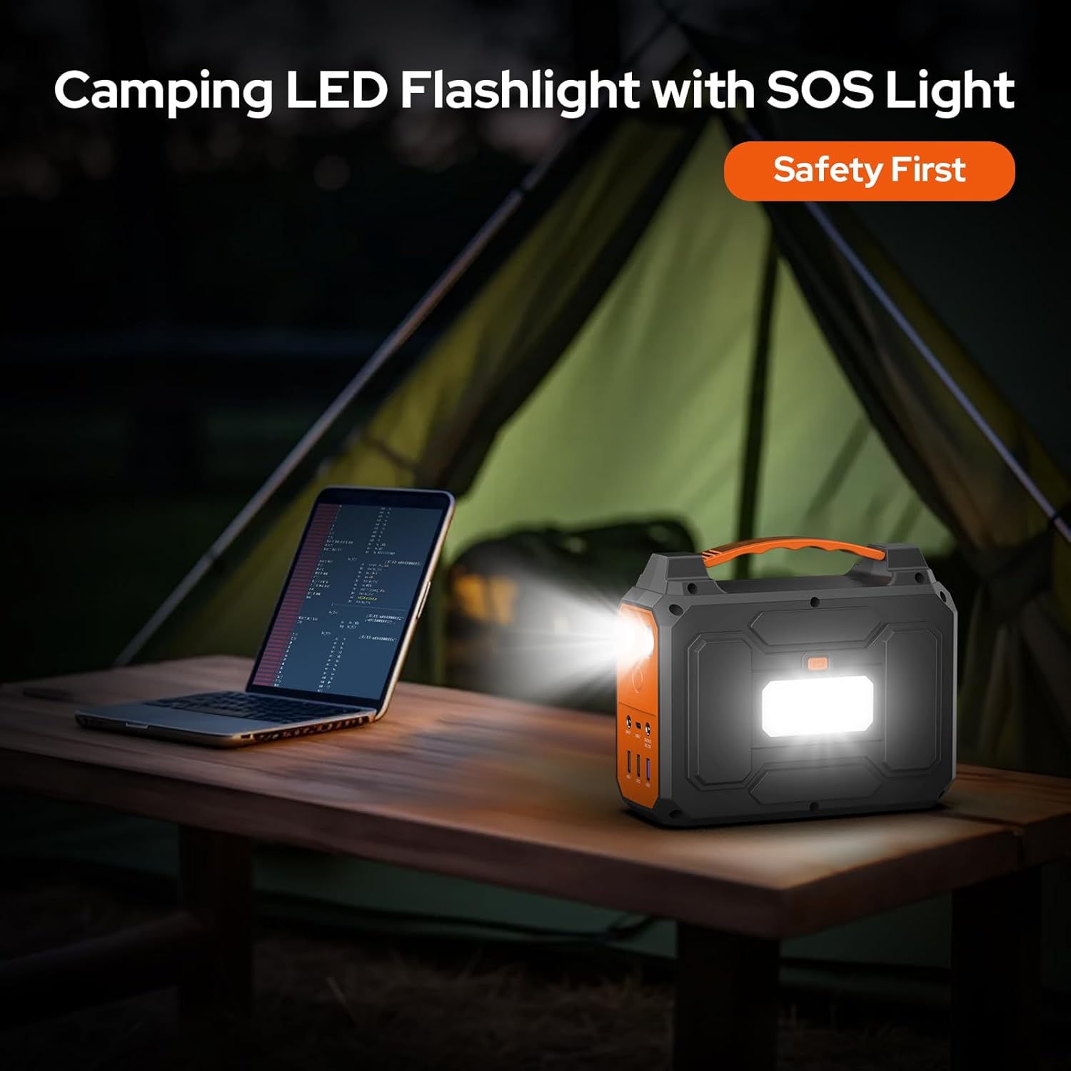 Portable Solar Power Generator with Panel, 300W Power Station with Portable Solar Panel 40W, 110V AC Outlet Camping 100W Solar Power Bank Battery Pack for Laptop Smart Device RV Outdoor Power Outage