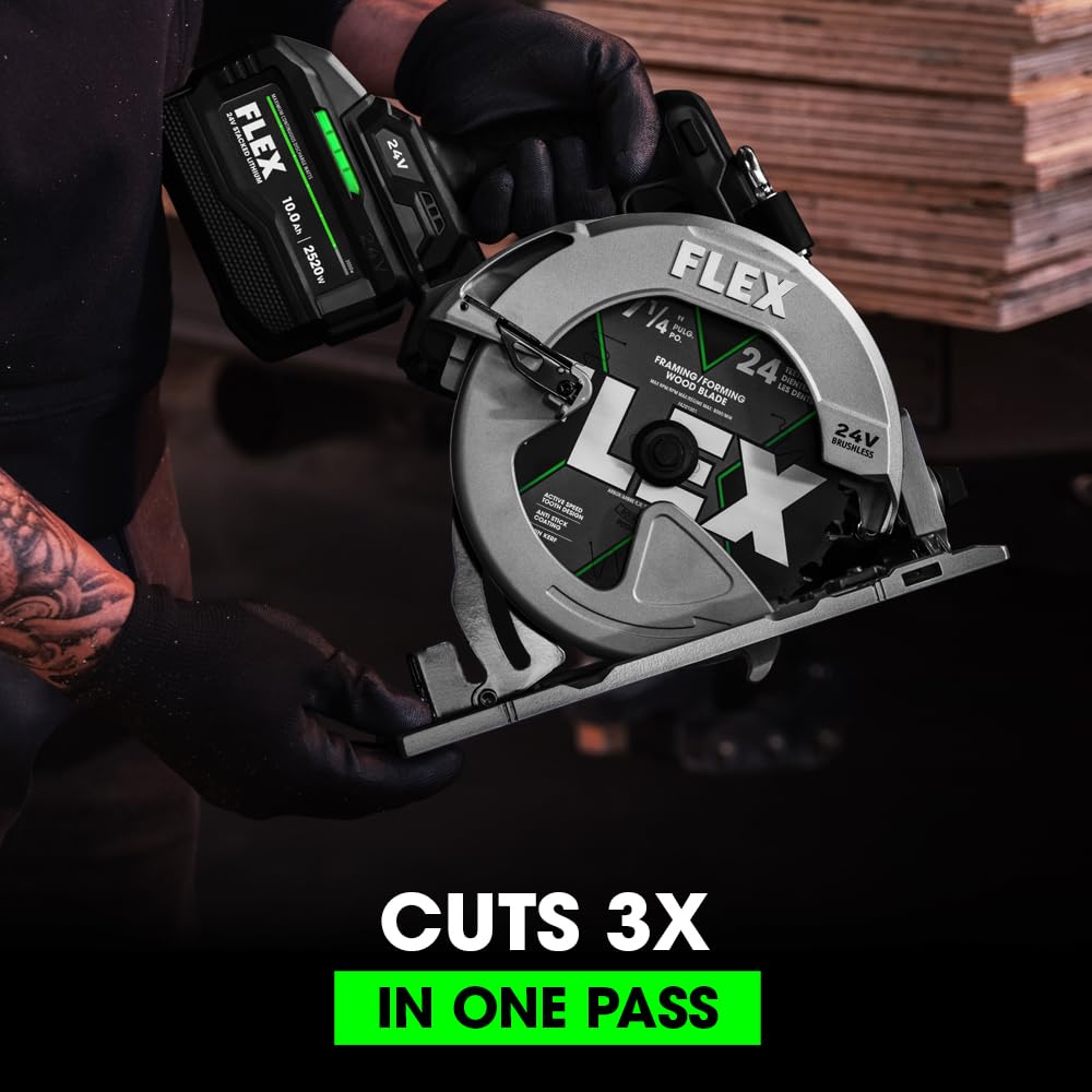 FLEX 24V Brushless Cordless 7-1/4-Inch Circular Saw Tool Only, Battery and Charger Not Included - FX2141-Z
