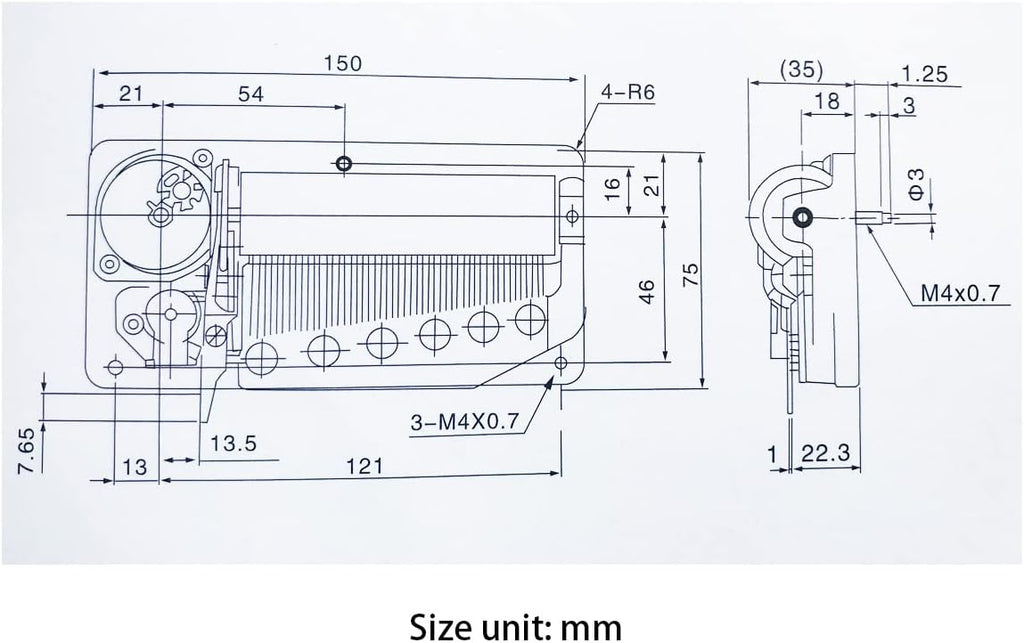 BinkeGG Play [ Canon in D Major ] 50 Note Golden Music Box Mechanism Sankyo Music box Parts Musical Movement for DIY Music boxes