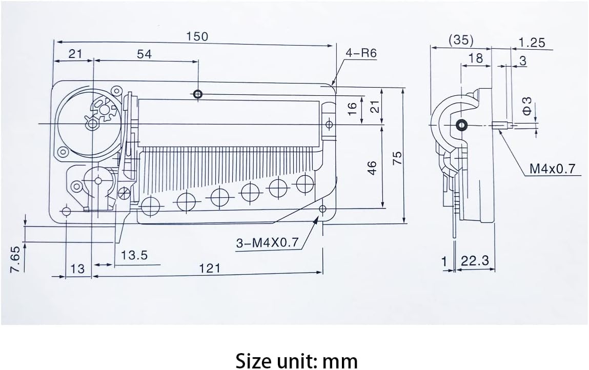 BinkeGG Play [ Canon in D Major ] 50 Note Golden Music Box Mechanism Sankyo Music box Parts Musical Movement for DIY Music boxes